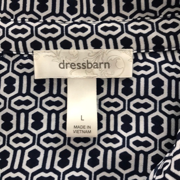 Blue and white graphic blouse. Tab details - Picture 5 of 6